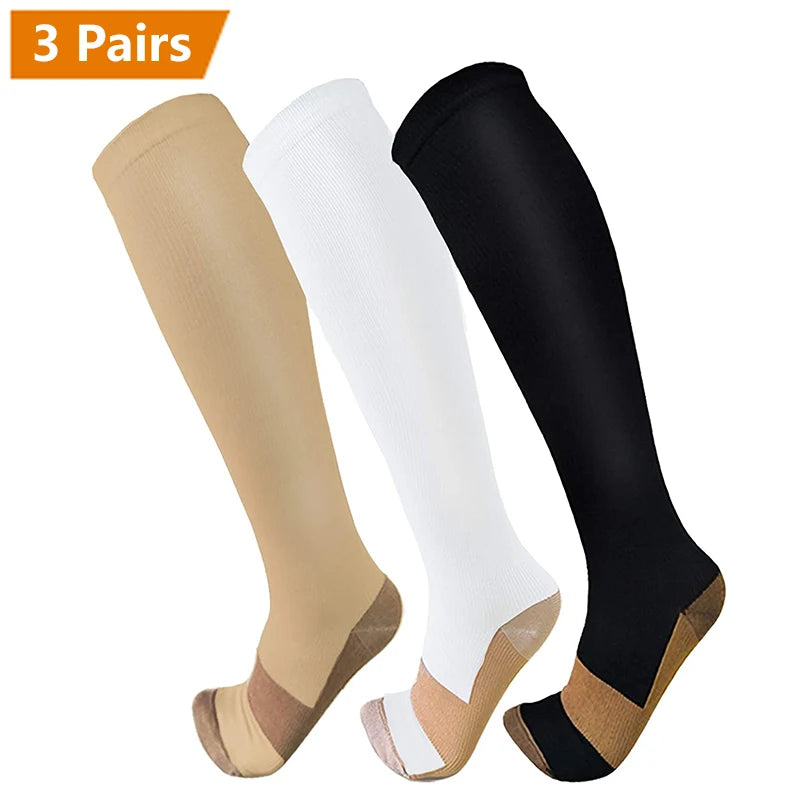Copper Fiber Compression Socks 15-20mmHg