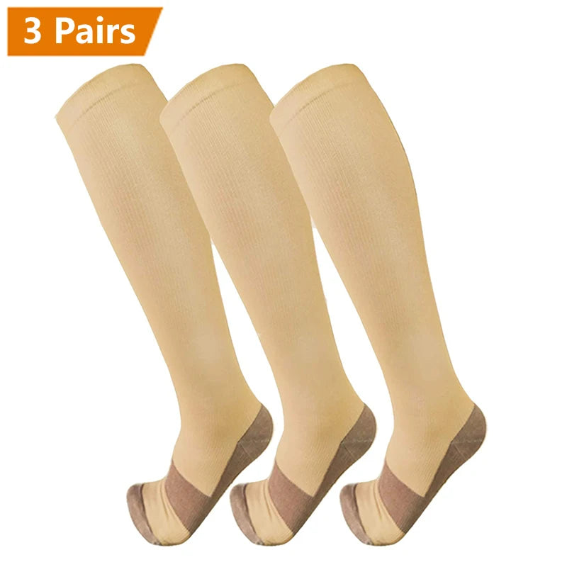 Copper Fiber Compression Socks 15-20mmHg