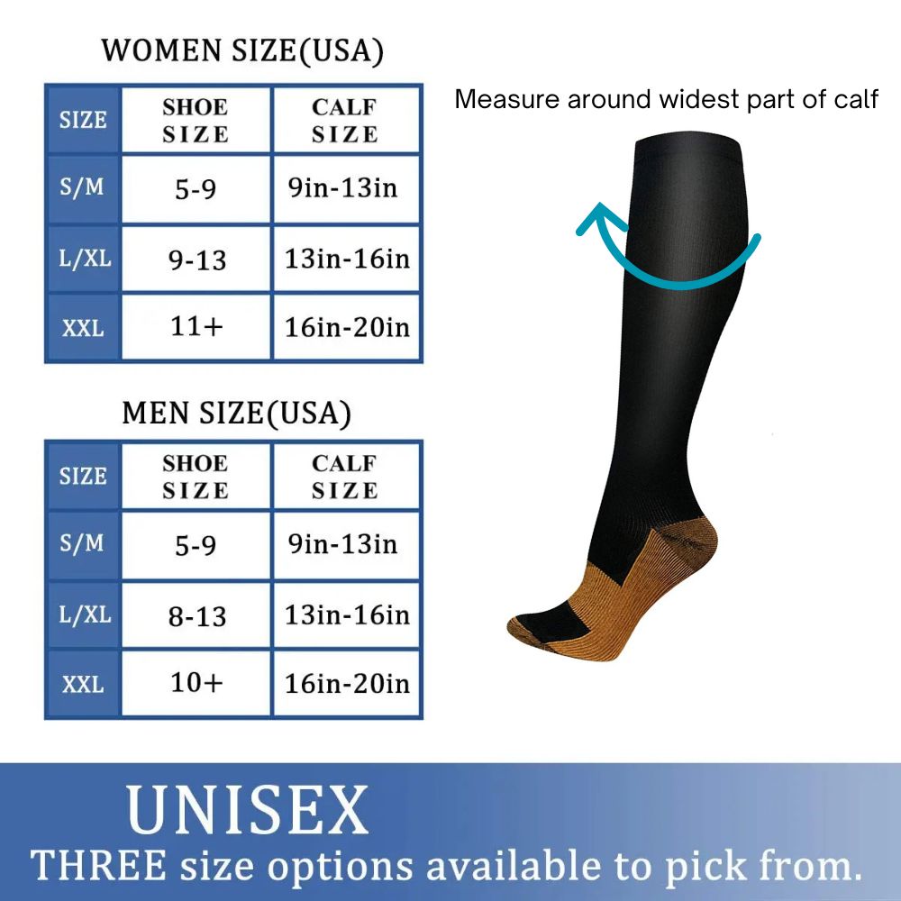 Copper Fiber Compression Socks 15-20mmHg
