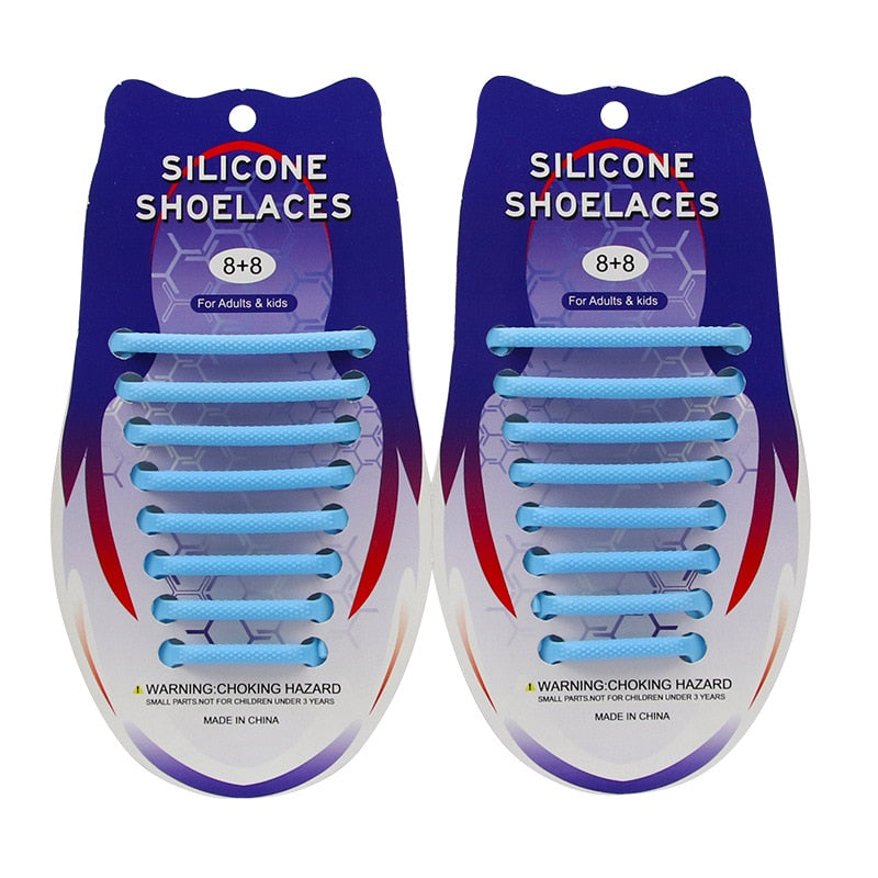 16pc Silicone No-tie Shoelaces