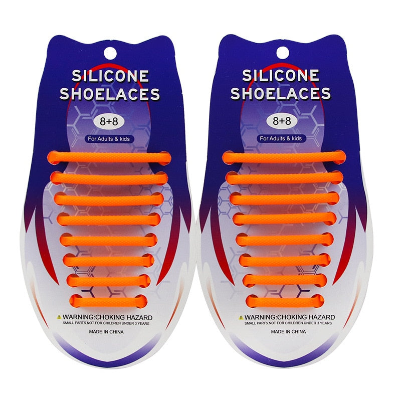 16pc Silicone No-tie Shoelaces