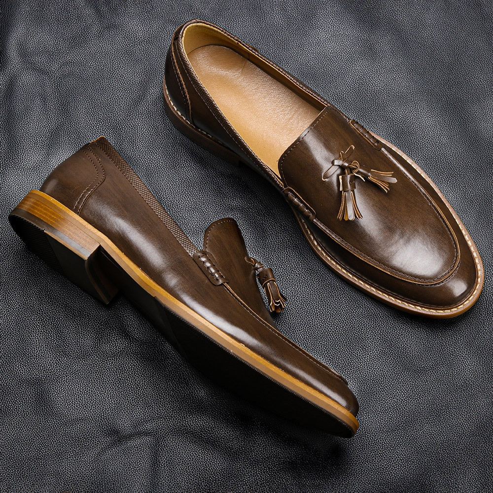 Leather Tassel Loafers