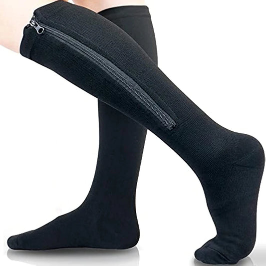 Closed Toe Zipper Compression Socks 15-20mmHg