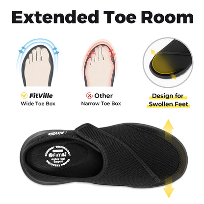 FitVille Women's EasyTop Diabetic Slipper V5