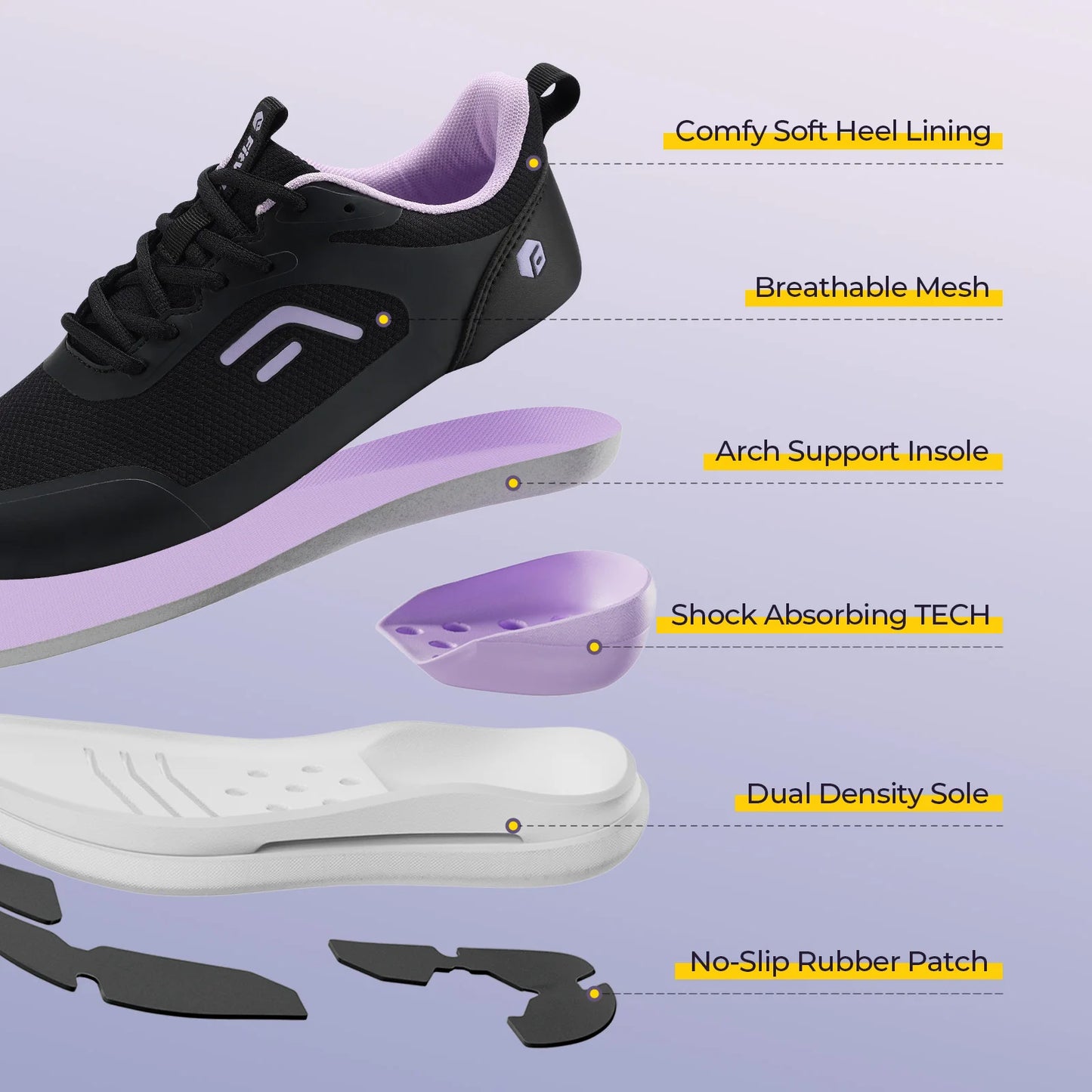 FitVille Women's StepEase Gym Shoes V2