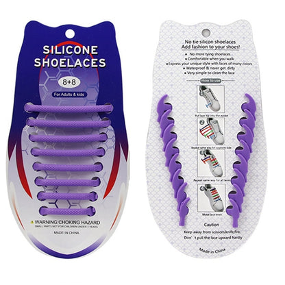 16pc Silicone No-tie Shoelaces