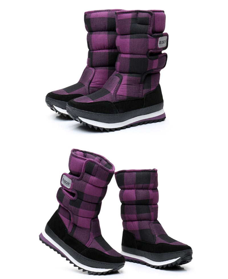 Women's Plaid Winter Boots