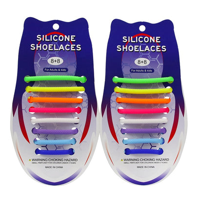 16pc Silicone No-tie Shoelaces