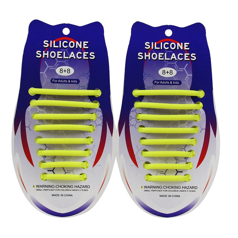 16pc Silicone No-tie Shoelaces