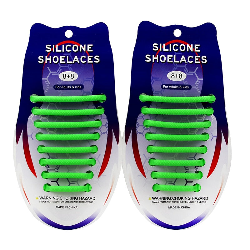 16pc Silicone No-tie Shoelaces
