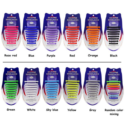 16pc Silicone No-tie Shoelaces