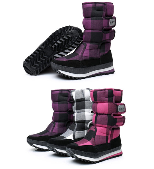 Women's Plaid Winter Boots