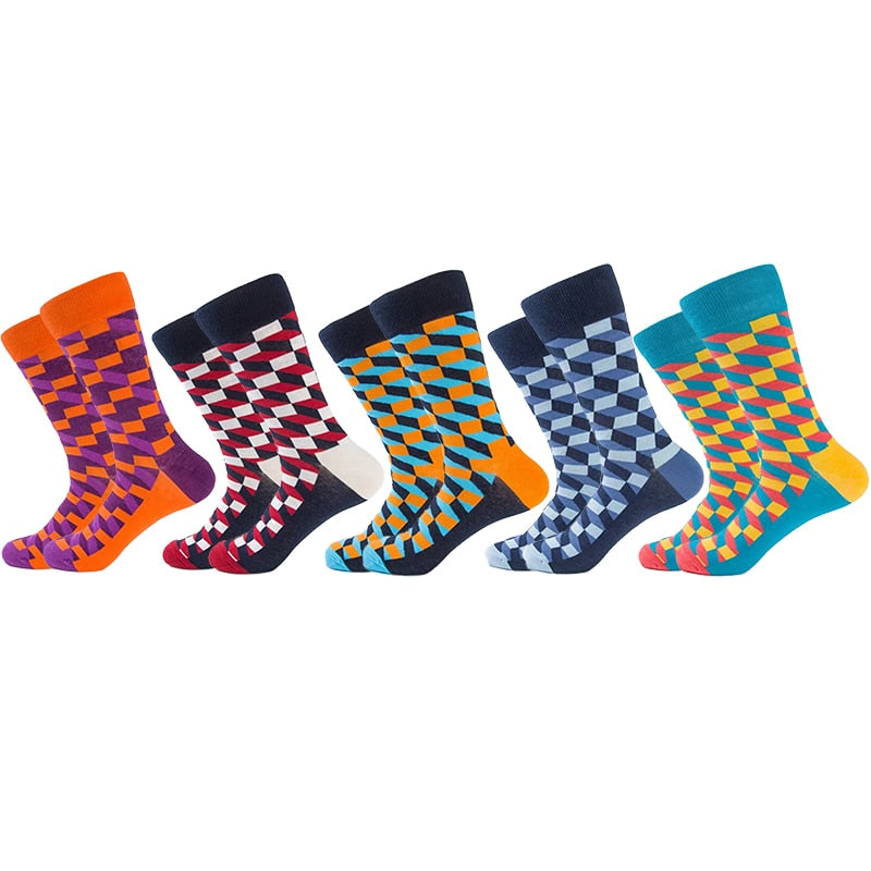 5 Pairs Geometric Print Socks