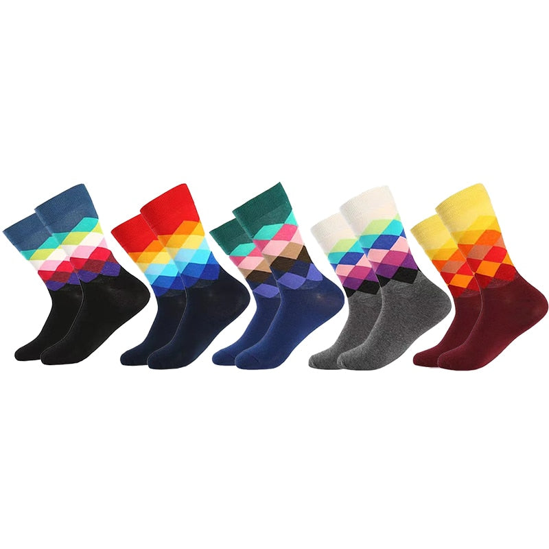 5 Pairs Geometric Print Socks