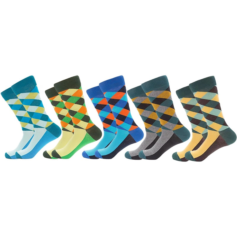 5 Pairs Geometric Print Socks