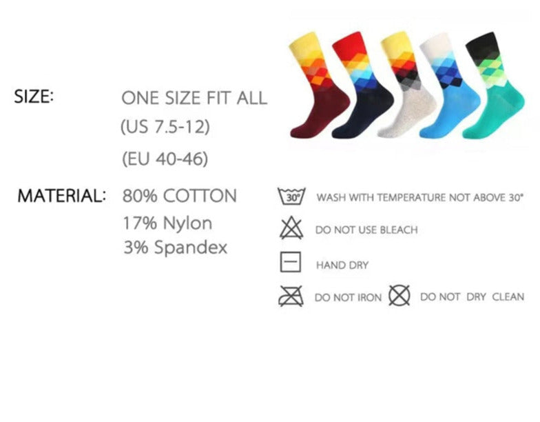 5 Pairs Geometric Print Socks