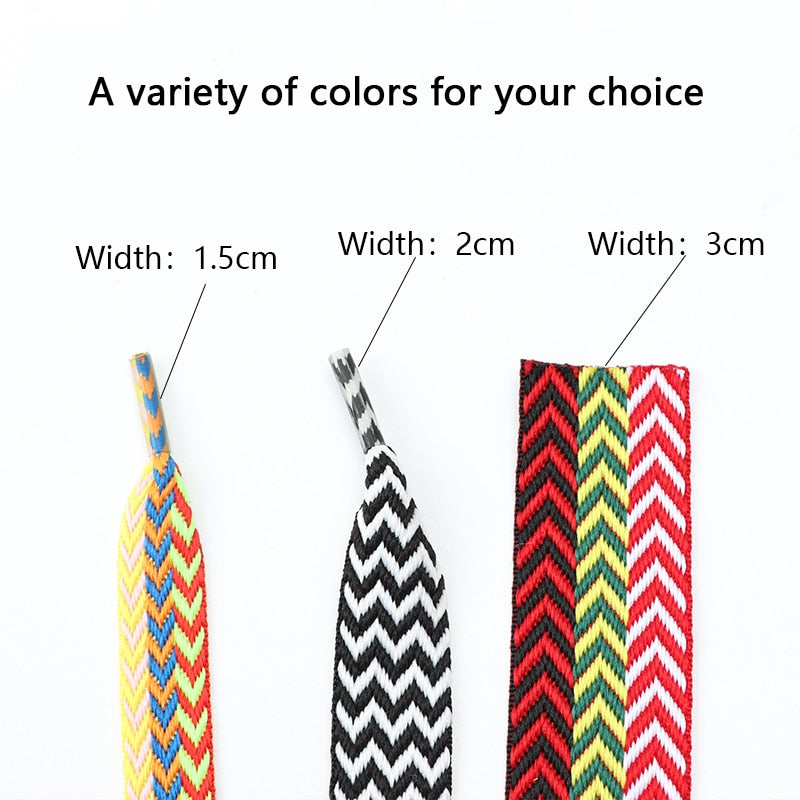 Flat Multi-Pattern Shoelaces 1.5cm/2cm/3cm