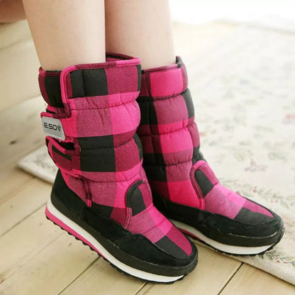 Women's Plaid Winter Boots