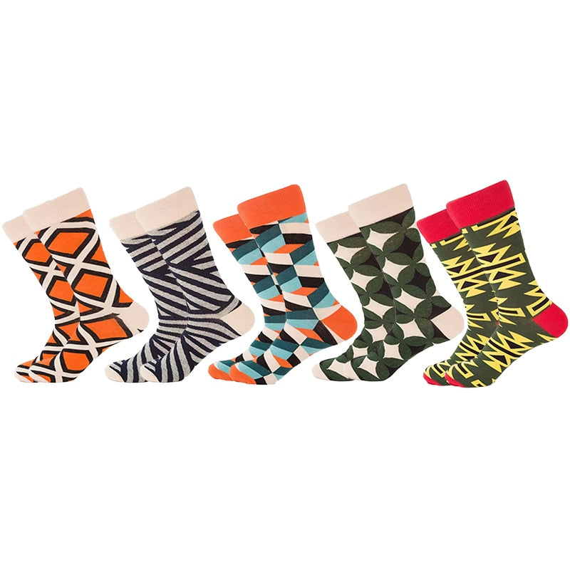 5 Pairs Geometric Print Socks