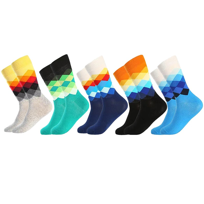 5 Pairs Geometric Print Socks