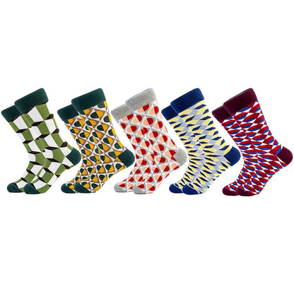 5 Pairs Geometric Print Socks