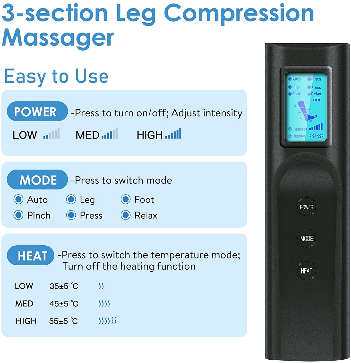 360° compression leg massager