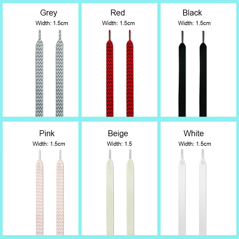 Flat Multi-Pattern Shoelaces 1.5cm/2cm/3cm