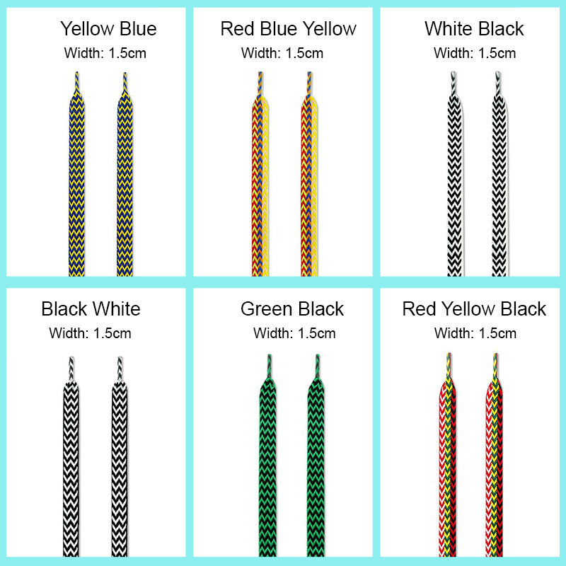 Flat Multi-Pattern Shoelaces 1.5cm/2cm/3cm
